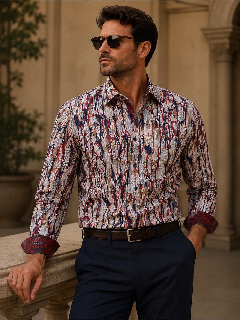 Paul Frederick Classic Fit XL Abstract Print